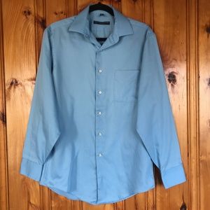 Blue Wrinkle-free Button-down Dress Shirt 32/33